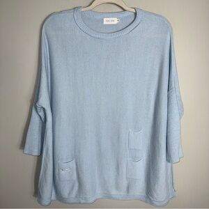Mersea Catalina Traveler Sweater-Light Blue-Oversized-Pockets-S/M